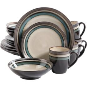 Gibson Elite Lewisville 16 Piece Dinnerware Set, Teal