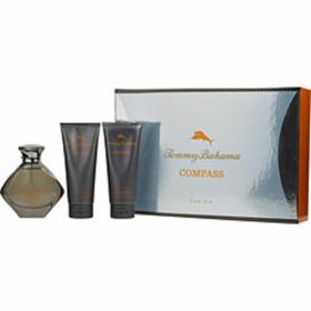 Tommy Bahama Compass By Tommy Bahama Eau De Cologne Spray 3.4 Oz & Aftershave Balm 3.4 Oz & Hair And Body Wash 3.4 Oz For Men