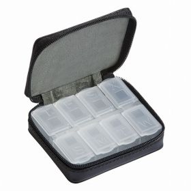 Black Leather Zippered Pill Case 3 X 2.5 (Pack of 1)
