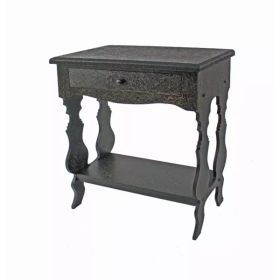 14" x 28" x 29" Black, 1 Drawer, Vintage, Wooden - Accent Table (Pack of 1)