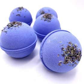 Lavender bath bomb with dry flowers (Pack of 1)