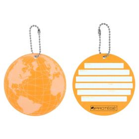 Protege Neon Round EZ ID Travel Baggage Suitcase Luggage Tags - 2 Pack - Orange